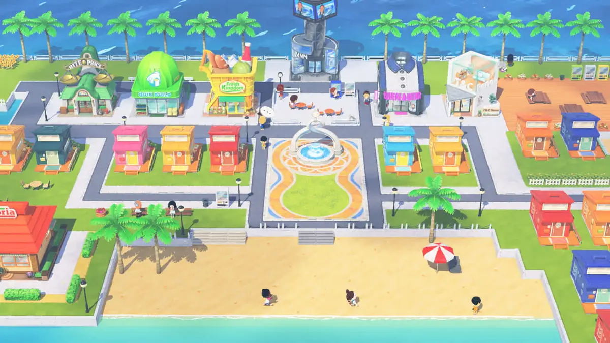 Vista ufficiale dell'isola e delle strutture di Tomodachi Life